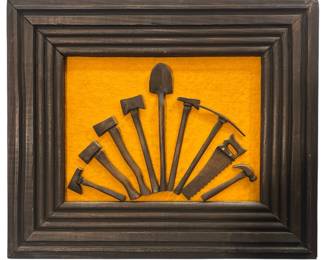 Carved Wood Folk Art Miniature Hand Tools,1973