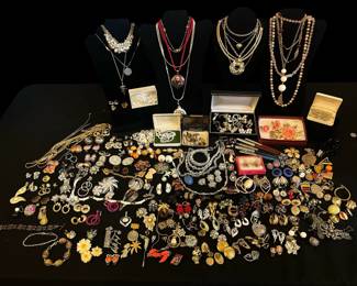 Large Collection of Vintage Costume Jewelry