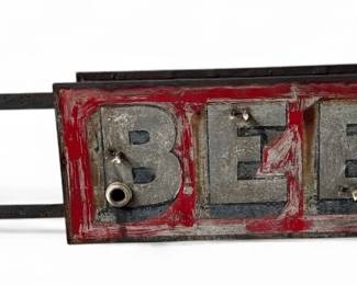 Antique Neon Double-Sided Tavern Beer Sign