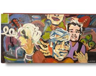 L. BISHOP, "Taking Requests" Post Modern Oil Painting