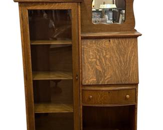 Antique Oak Side by Side Secretary Desk