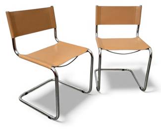Italian Bauhaus Style Cantilever Chairs, Pair