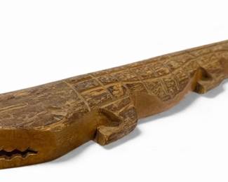 Folk Art Carved Wood Alligator