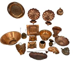 Collection of Antique to Mid Century Copper & Brass Articles