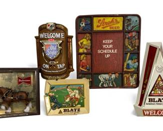 Collection of Vintage Beer Advertising Signs, BUDWEISER, OLD STYLE