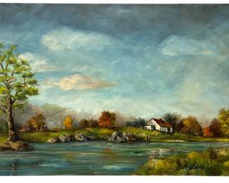 A 1972 Signed LANGLOIS Landscape Oil Painting