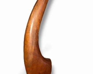 Signed Mid Century Marble Base Wood Sculpture