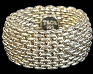 TIFFANY & CO. Somerset Sterling Silver Mesh Ring
