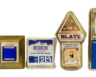 Four Vintage Beer Advertising Calendars