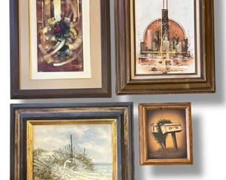 Four Mid Century Oil Paintings