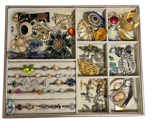 Large Collection of 14k, Gold Filled, Costume Jewelry, Some Sterling Silver