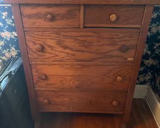 Vintage five-drawer dresser.