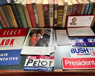 Hundreds of vintage books and vintage paper items, including ephemera and historical memorabilia.