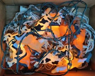 Vtg String Lights with Animal-Shaped Covers