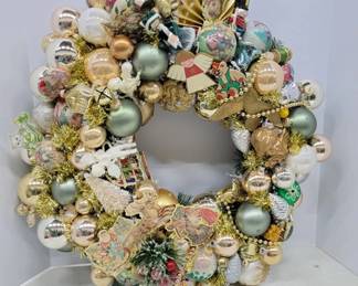 Christmas Wreath With Ornaments and Figures