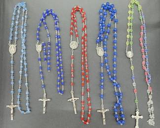 Five Glass Bead Rosaries