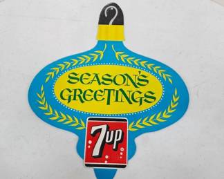 7Up Ornament-Shaped Sign, Seasons Greetings