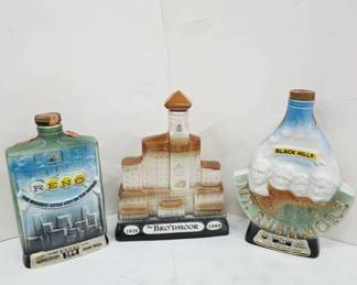 	Three Ceramic Decanter Bottles