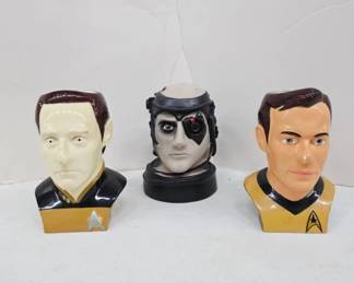 Three Star Trek Ceramic Character Mugs