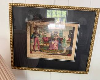 Set of 4  antique French prints of a Polish war that tell a  story