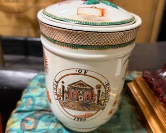Antique ginger jar with lid