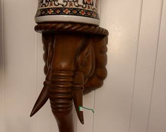 Pair of Maitland Smith, elephant wall shelves/bracket