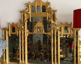 Stunning  large Chinese mantle mirror.