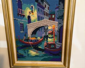 Vintage needle work framed