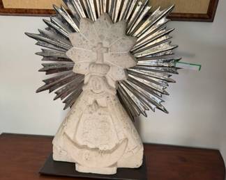 Jan Barboglia  carved stone and metal sculpture 