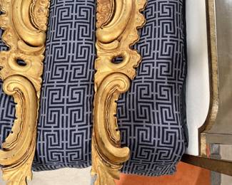 Two pair of antique wood carved fragment pieces