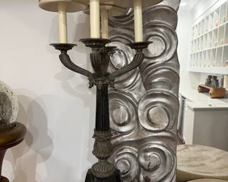 Very heavy pair of Maitland Smith lamps