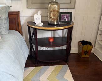 Pair of vintage Bombay Company, Demi-lune  bedside tables