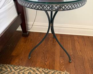 Metal glass side table