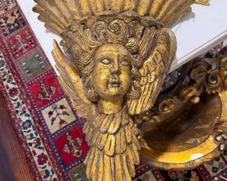 Antique large hand carved solid wood, angel wall bracket 
There are two. 