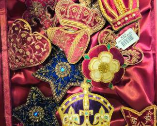 Beaded velvet vintage and UK ornaments