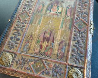 Large Bible 1887. Brass clasp. Many color engravings.