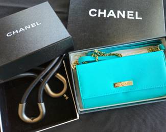 Chanel belt on box, Chanel box, Articulate wallet-style crossbody with shoulder chain and wristlet new in box.