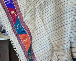 Prayer shawl (Tallit) made of raw silk. New in case