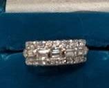 multi stone band, platinum, 1.30 carats total, size 7