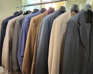 Like new men's suits 44R and 44L. Top quality makers