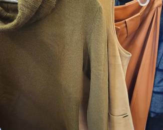 Chanel sweater. Sleeveless top, leather pants