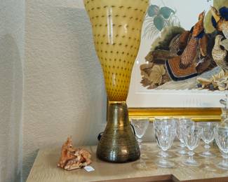 One of a pair of Murano lamps by Leucos Vittoria
