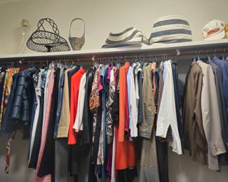 Designer His and Hers clothes waiting to be tagged