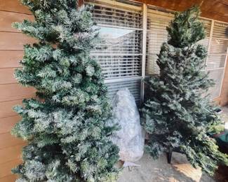 7ft christmas trees , not prelite, selling as is.