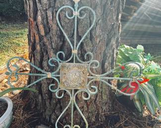 Hand Painted Garden Cross