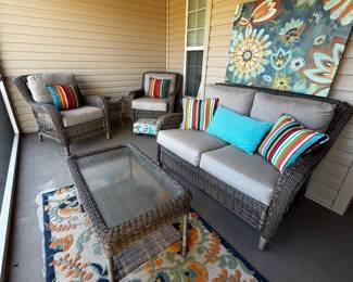 Alfresco Rockhill Cappuccino All Weather Wicker 4 Piece Patio Set