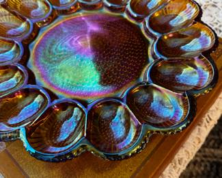 Vintage Indiana Carnival Glass Egg Dish