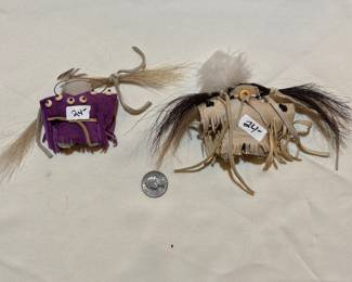 Leather hand stitched Native American ornaments. Buy it now. Choice. $24
