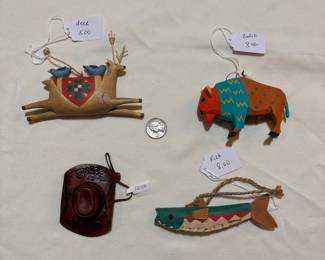 Wooden carved ornaments. Prices as marked. Buy it now. Choice.