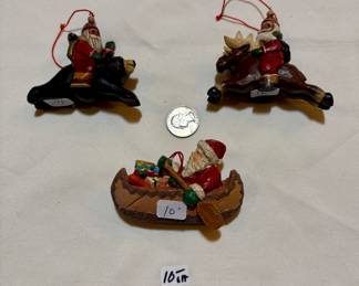 Nature inspired Santa ornaments. $10 choice. Buy it now.
